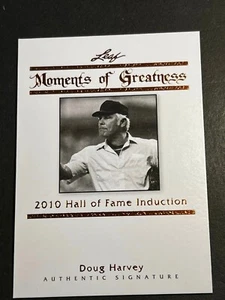 2011 Leaf BRONZE PROOF MISSING # & AUTO Legends of Sport Moments Doug Harvey - Picture 1 of 2