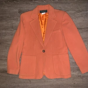 Harve Bernard Wool Blazer Orange 10 P Vintage - Picture 1 of 4