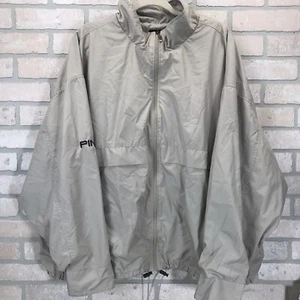 Ping Collection Men's 2XL Golf Full Zip Windbreaker Jacket Tan Rear Pocket - Picture 1 of 13