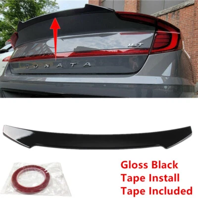 Fits Hyundai Sonata 2020-2022 Sedan Glossy Black Rear Trunk Lip ABS Spoiler Wing Foto 1 de 4
