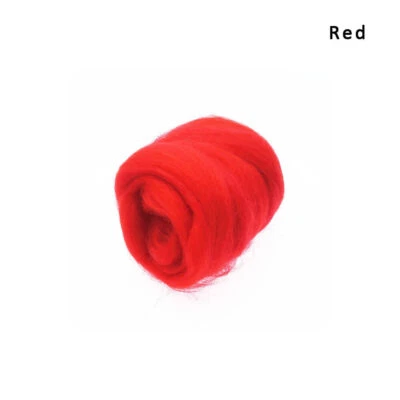 15 Colors Super Soft Wool Fibre Roving For Needle Felting Hand Spinningss 10/50g - Image 1 of 4