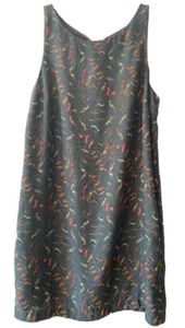 Kimchi Blue Dress Women’s Medium Gray Multi Color Bird Print Pockets Sleeveless - Picture 1 of 7