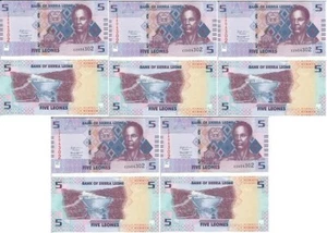 Sierra Leone - 5 pcs х 5 Leones 2022 UNC P. W36 Lemberg-Zp - Picture 1 of 2