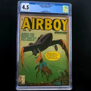 Airboy Comics V8 #1 (Hillman 1951) 💥 CGC 4.5 💥 ONLY 3 in CENSUS! Comic - Picture 1 of 3