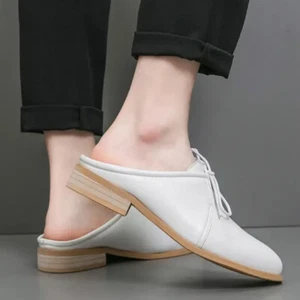 Korean Style Men Slip On Slingback Slipper Mules Closed Toe Casual Shoes Fashion - Picture 1 of 14