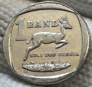 1999 South Africa 1 rand Coin Springbok Deer Buck Antelope Animal Wildlife - Picture 1 of 2