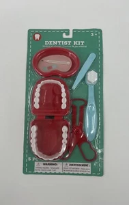 DENTIST KIT 5 PC PLAYSET NIP RED COLOR COSTUME PRETEND DENTAL TEETH FUN! MEDICAL - Picture 1 of 7
