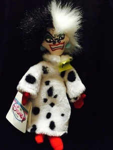 DISNEY 101 DALMATIANS CRUELLA 9" BEAN BAG PLUSH TOY - Picture 1 of 6