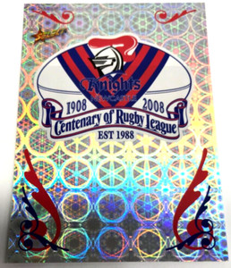 2008 SELECT NRL CENTENARY OF RUGBY LEAGUE HOLOFOIL CLUB LOGO CARD CL8-KNIGHTS