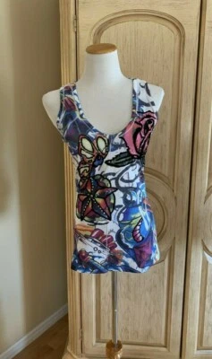 Camiseta sin mangas Spy Zone Exchange talla L sin mangas adornada náutica ~NUEVA Foto 1 de 2