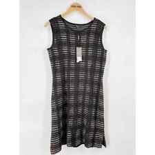 MISOOK Plaid Knit Sheath Dress Sleeveless Wrinkle Resistant Black Size Small