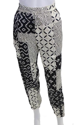 Pantalones Jogger Johnny Was Mujer Beige Geométrico Seda Spandex Talla M Foto 1 de 4