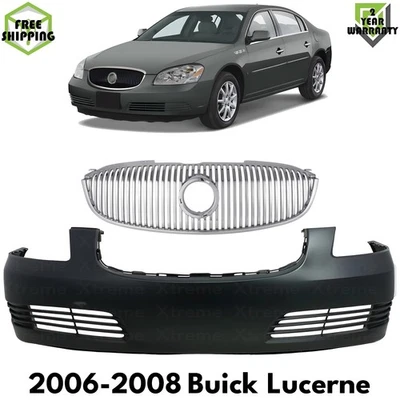 Front Bumper Cover Prime Plastic & Headlights Kit For 2006-2008 Buick Lucerne Foto 1 de 4