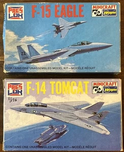 Set Of 2 Hasegawa 1/176 Minicraft Model Kits F-14 Tomcat #1171 F-15 Eagle #1172 - Picture 1 of 9