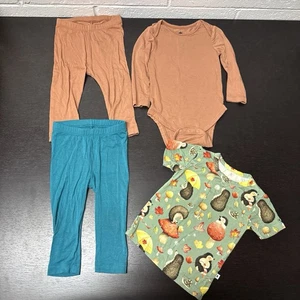 Ploom Baby Unisex Bamboo Clothes SZ 6-12M Bundle 4pc Outfit Set Pants Shirt - Picture 1 of 12
