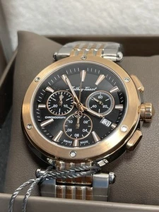 Mathey-Tissot Neptune Chrono SS Quartz 42mm Black Dial H912CHRN - Picture 1 of 10