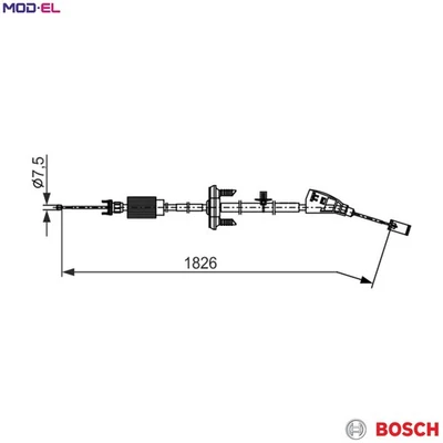 CABLE PULL PARKING BRAKE 1 987 482 799 FOR PEUGEOT 3008/MPV 5008/Van 1.2L 3cyl - Image 1 of 4