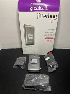 Jitterbug Flip Phone Easy-to-Use 4G Prepaid Cell Phone Black Open Box 📱 - Picture 1 of 8