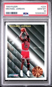 1993-94 Fleer Michael Jordan Chicago Bulls #224 -League Leader PSA (10)Gem Mint - Picture 1 of 2