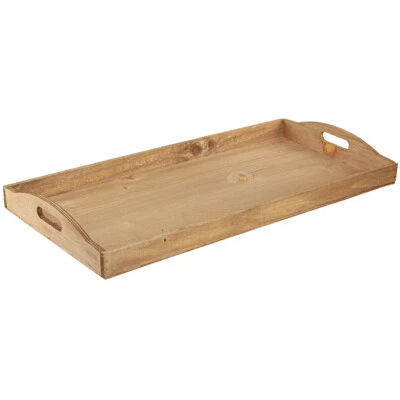 Deko Holz Tablett Vintage Natur Länglich FSC 58x28x6cm - Bild 1 von 3