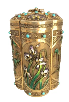 Antique Chinese Gilded Sterling Silver Tea Caddy - Image 1 of 4