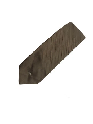 Corbata de hombre Oscar de la Renta vintage años 90 marrón y blanco 100 % poliéster Foto 1 de 4