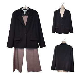 2PC Mix Match Single Breasted Lavender/Black Pants Suit Size 12