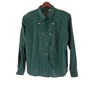 Roper Western Green Double Breast Cotton Top Shirt Size L Womens - Picture 1 of 8