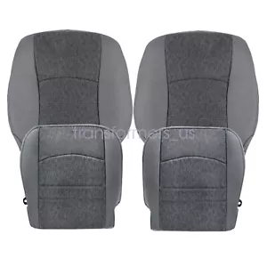 For 2015 2016 Dodge Ram 1500 2500 3500 Driver & Passenger Fabric Seat Cover Gray - Picture 1 of 11