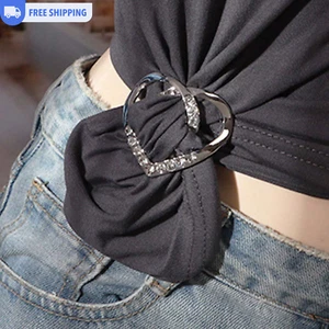 2 Piezas Bufanda Anillo Clip Camiseta Corbata Clips Mujeres Moda Clip Hebilla Envolvente Soporte - Imagen 1 de 8