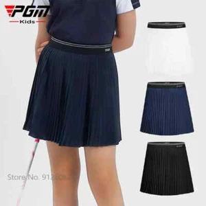 PGM Girls Pleated Golf Skirt High Waist Sports Golf Skort Kids A-lined Culottes - Picture 1 of 12