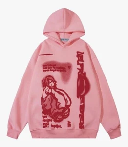 Aelfric Eden Pink Graphic Unisex Hoodie M Oversized Fit Langarm Pullover - Bild 1 von 7