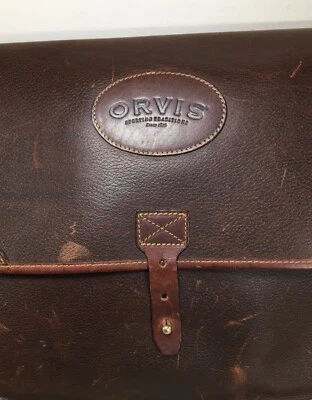 Orvis Travel Briefcase Bag Bullhide Leather School Portfolio Business Attorney - Image 1 of 4