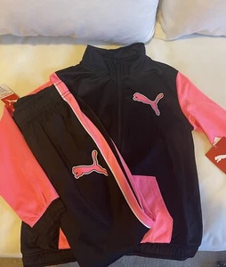 Puma 2 Pc Poly Tricot Track Girls Jacket And Jogger Set Small - Picture 1 of 6