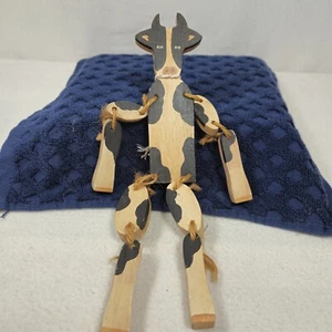 Vintage Jointed Cow Hanging Handmade Signed Dated 1991 Country Farm Life - Picture 1 of 6