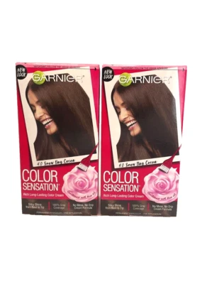 LOTE DE 2 - GARNIER Color Sensation Rich Long Duration Color Crema 4.0-Marrón Oscuro Foto 1 de 3