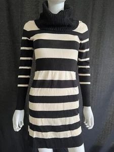 Apt. 9 Women's Dress Sweater Soft Cowlneck Striped Black Beige Long Sleeve XS - Picture 1 of 6