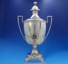 English Georgian Sterling Silver Samovar with Coat of Arms Dogs Flowers (#4051)