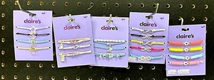 Claire’s Girls Assorted Stretch Bracelets Crystal Ball Butterfly Hearts Friends - Picture 1 of 6