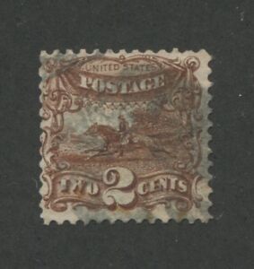 1869 US Stamp #113 2c Used F/VF Faint Cancel G. Grill Catalogue Value $95