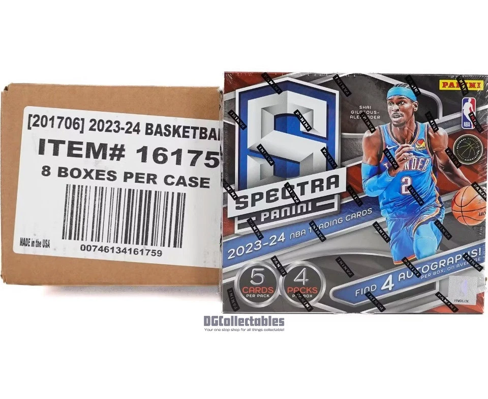 2023-24 PANINI SPECTRA NBA BASKETBALL FACTORY HOBBY 8-BOX CASE STOCK