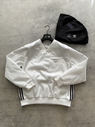 ADIDAS x PRADA FELPA RE NYLON GIACCA BIANCA UOMO TAGLIA M