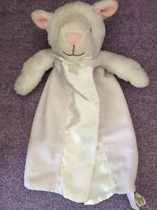 Lovey Baby Essential White Pink Nose Llama Lamb Sheep Security Blanket  blankie 