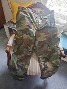 Vintage US Army Hose Woodland Camo Cargo Military 90s Medium Regular Short  - Bild 1 von 10