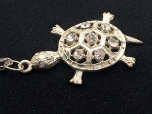 Halskette mit Anhänger Schildkröte silberfarben Strass - Bild 1 von 16