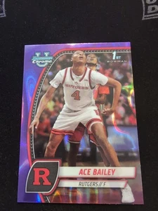 2025 Bowman U Chrome Basketball Ace Bailey Purple Wave RC! Pwe No Tr - Bild 1 von 3