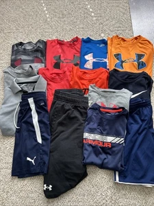 Nike/ Under ARMOUR/ Puma Clothing Lot Boys Size M Qty 14 - Picture 1 of 15