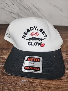 JUEGO LISTO GLOW ELF INDY 500 CARRERAS AJUSTABLE GORRA/GORRA DE BÉISBOL A PRESIÓN, BLANCA - Imagen 1 de 8