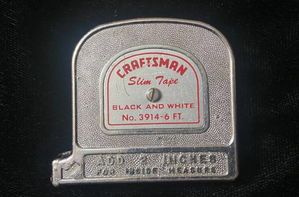 Sears Craftsman Slim Tape #3914-6ft  Black & White Small Machinist Tape Measure - Image 1 of 2