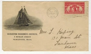 1926 GLOUCESTER MASS FISHERMAN'S INSTITUTE ILLUSTRATED SHIP & 627 YEAR OF ISSUE - Picture 1 of 1